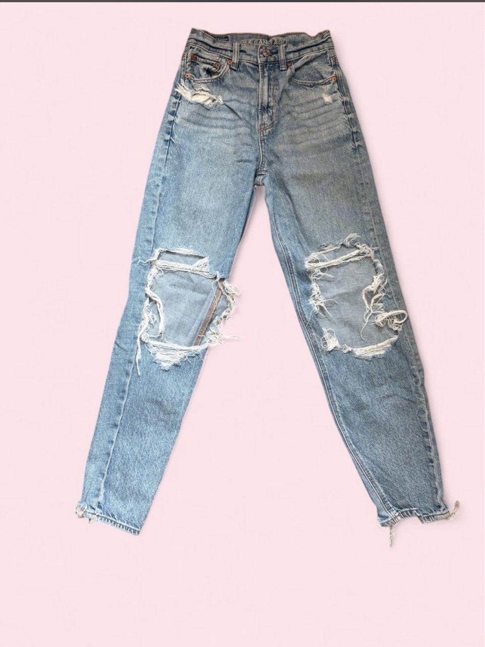 American Eagle Outfitters Light Blue Distressed Boyfriend Jeans
